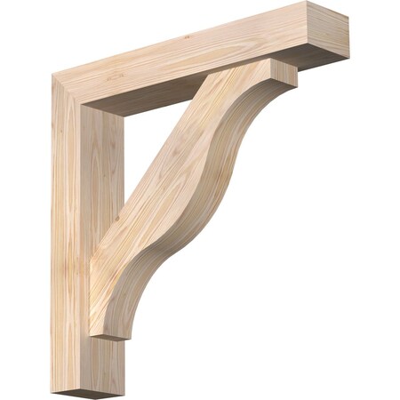Ekena Millwork Funston Block Smooth Bracket w/ Offset Brace, Douglas Fir, 5 1/2"W x 28"D x 28"H BKT0604X28X28FST05SDF